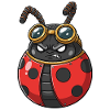 Steampunk Ladybug Rot und Chromrüstung
