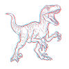 Neon Dinosaur 3D Skeleton