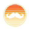 Retro Trendy Mustache Sunset Hipster