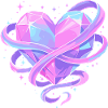 Pastel Crystal Heart with Bows