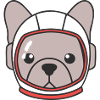Frenchie Astronaut Helm Space