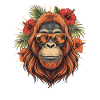 Tropical Orangutan with Sunglasses