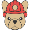 Frenchie Fire Brigade Helmet Dog