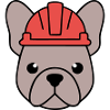 Frenchie Construction Worker Helmet Head