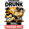 Sunset Pug Lounging Beer Tee