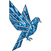 Polygon Dove Blue Flying–Abstract Geometric Dove