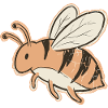 Orange Cartoon Bee Stripes Tiger