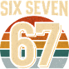 Six Seven 67 Italian Brainrot Retro Sunset Meme