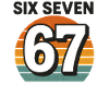 Six Seven 67 Italian Brainrot Retro Sunset Meme