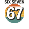 Six Seven 67 Italian Brainrot Retro Sunset Meme