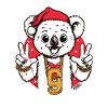 Festive Koala Bling with 9 Pendant