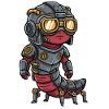 Mille-pattes Steampunk Blindé Armure Acier