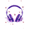 Purple Headphones Heartbeat