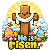 He is Risen Kawaii Cross