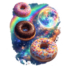 Kosmische Donuts im Farbrausch
