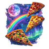 Kosmische Regenbogenpizza All