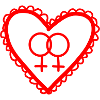 Lesbian Love Heart Icon