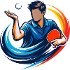 Giocatore di ping pong con maglietta di ping pong nel tennis da tavolo
