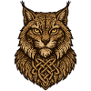 Celtic wolf head with knot
