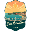 San Sebastian La Concha Retro-Sonnenuntergangsabzeichen