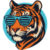 Tiger with Sunglasses Pop Art