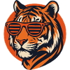 Tiger with retro sunglasses