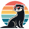 Retro ferret in the sun