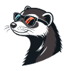 Stylish Ferret from Profile - Retro Glasses