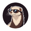 Cool Ferret – Abzeichen & Sonnenbrille