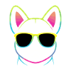 Rainbow Dog with Glasses