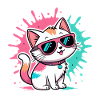 Bunte Katzen-Sonnenbrille