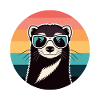 Retro otter rainbow glasses