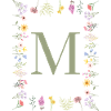 Initial M Floral Monogram