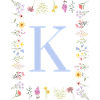Feminine Flower Monogram K