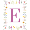 Monogramm E mit Frühlingsblüten
