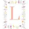 Floral initials "L", letters monogram