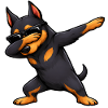 Dabbing Doberman