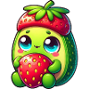 Avocado Strawberry Cartoon Fruit Funny