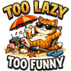 Too Lazy Too Funny Cat Beach