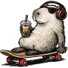 Capybara Skateboard Bubble Tea