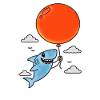 Shark with red balloon