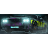 Flash Check Neon Stripe Car