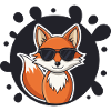 Chic fox sunglasses on black