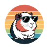Retro Guinea Pig with Glasses