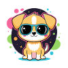 Chiot néon avec lunettes