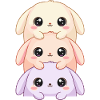 Cuddly Three Bunnies – Kawaii Trio