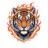 Flames Tiger Head