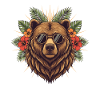 Sun bear in tropical style