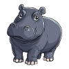 Hippo Nilpferd Illustration