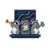 Raccoon Band at the Window